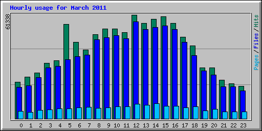 Hourly usage for March 2011