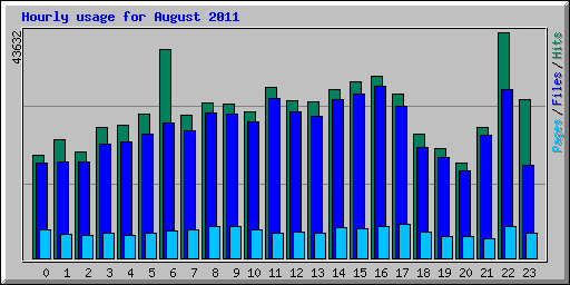 Hourly usage for August 2011