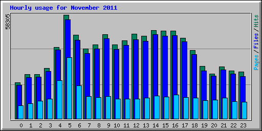 Hourly usage for November 2011