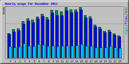 Hourly usage for December 2011